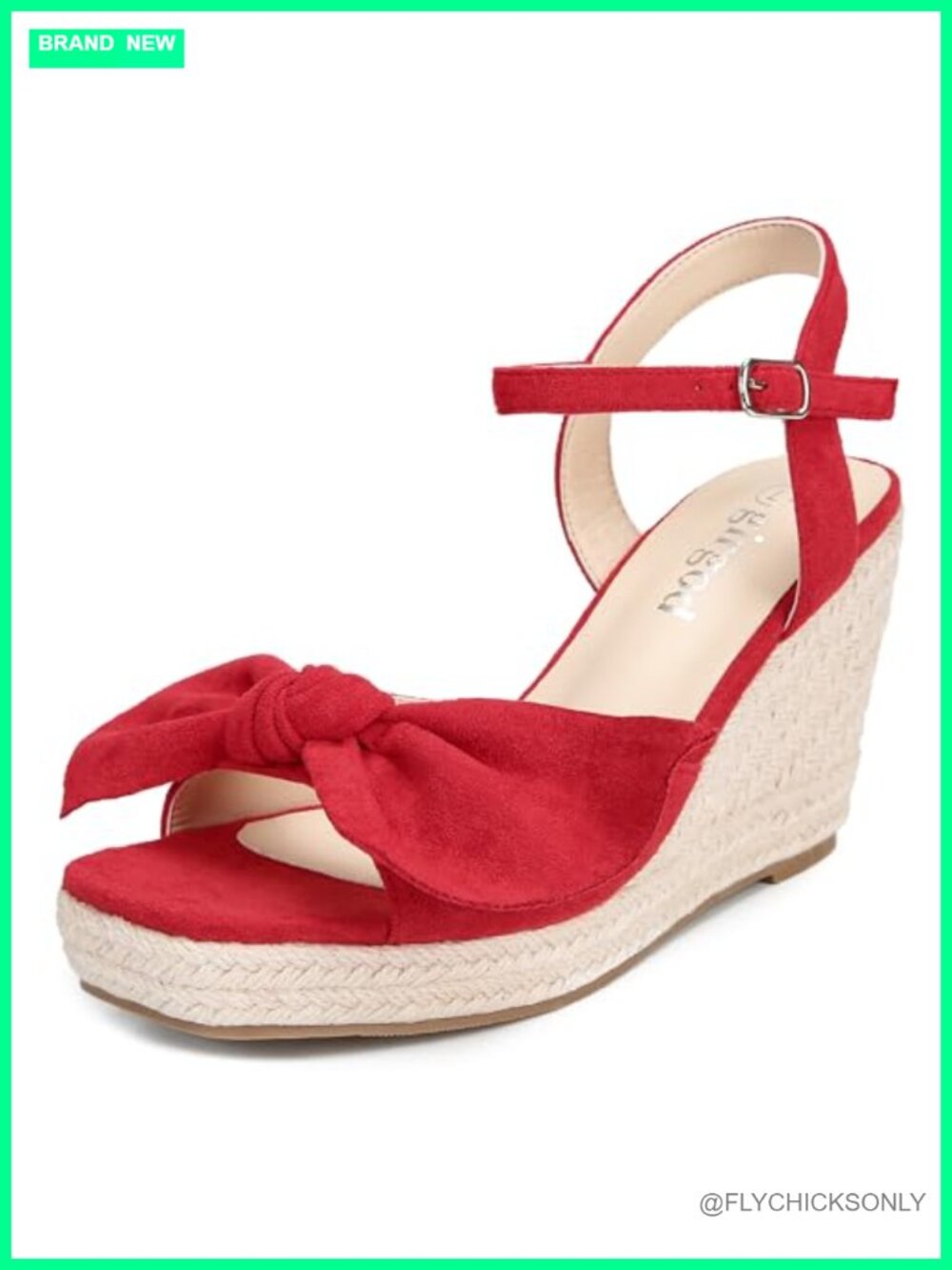 Women's Espadrille Wedge Sandals Open Toe Bow Platform Ankle Strap Faux Suede